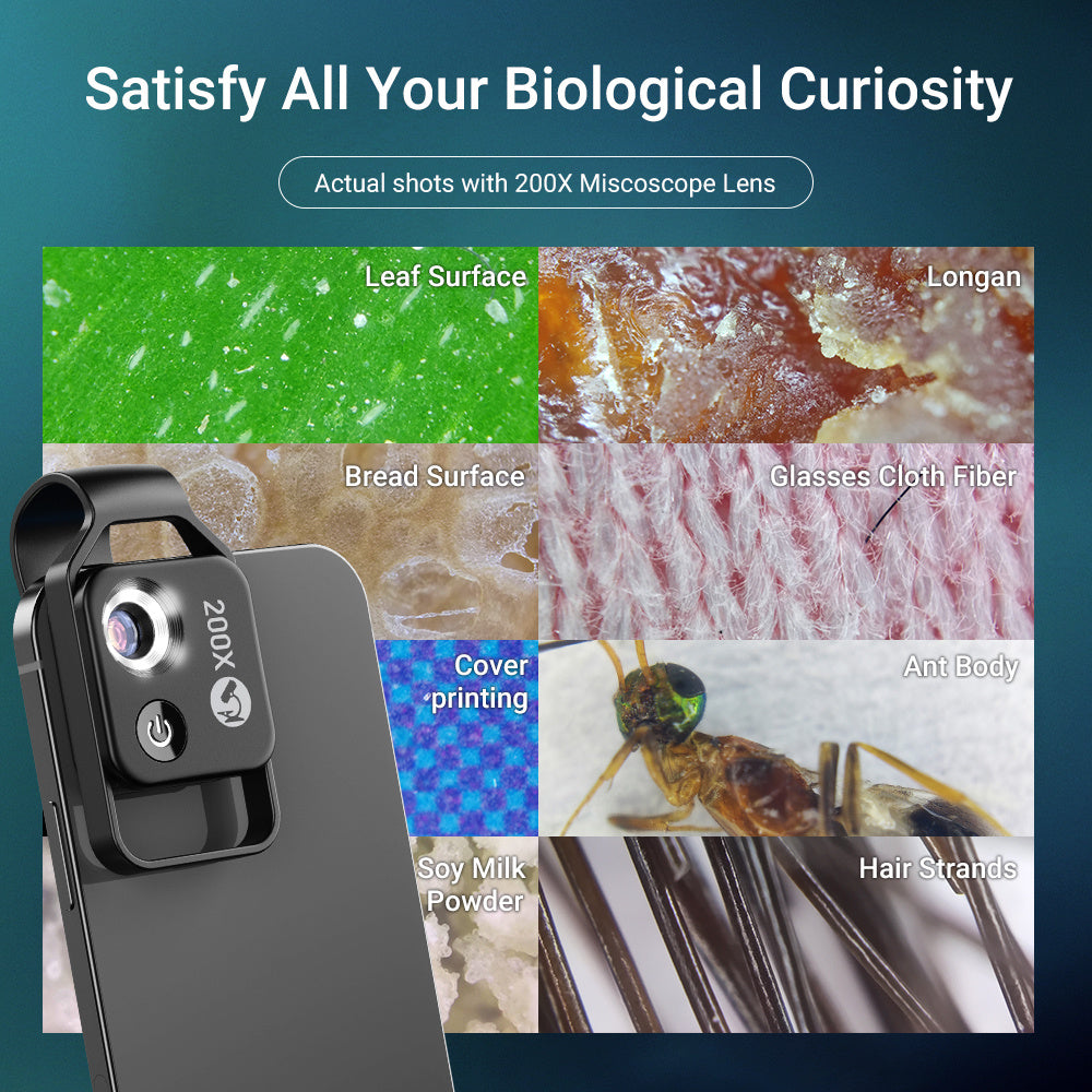 Magnifying Glass 200 Times Mini Microscope Mobile Phone HD Portable